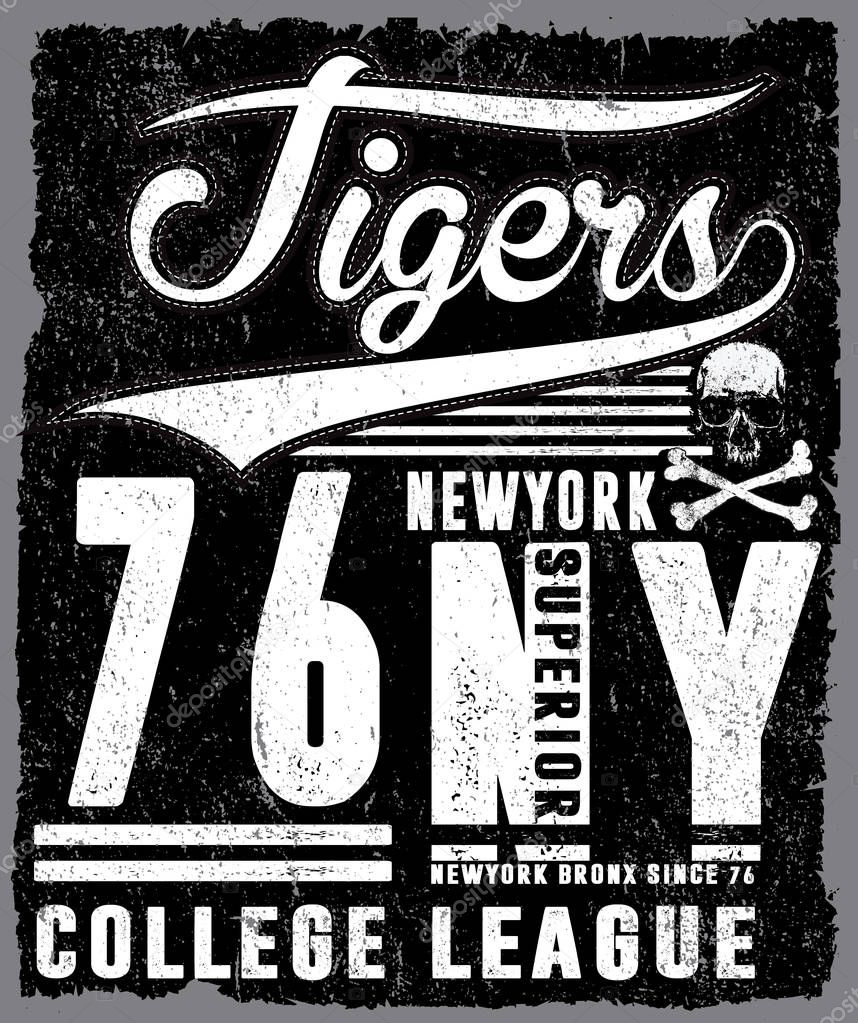 Athletic Dept. New york  Varsity Sport vector print and varsity. For t-shirt or other uses in vector.T shirt graphic