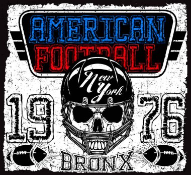 Amerikan futbolu Vintage vektör yazdırma cus içinde çocuk spor giyim için