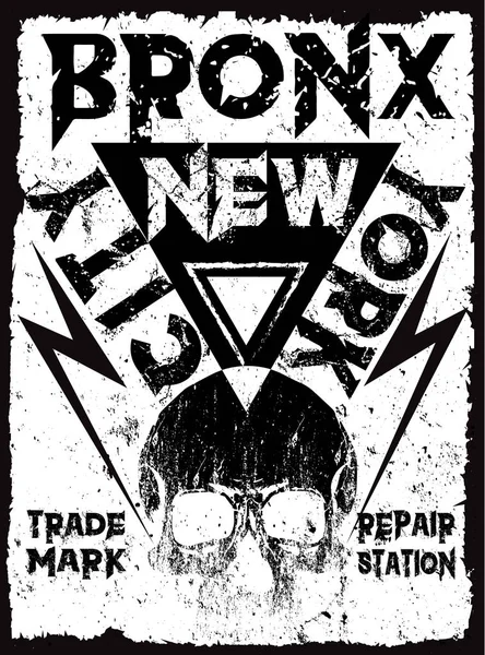 Camiseta Skull Diseño Gráfico Club de motos — Archivo Imágenes Vectoriales