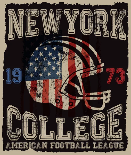 American football Vintage vector print para niño ropa deportiva en cus — Vector de stock