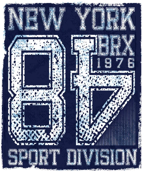 New york Varsity Sport vector print and varsity. Para camisetas u otros usos en gráficos de camisetas vector.T — Archivo Imágenes Vectoriales