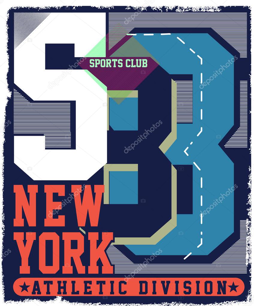 New york Varsity Sport vector print and varsity. For t-shirt or 