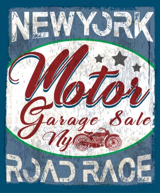 Vintage logo amblem T gömlek tasarım motosiklet