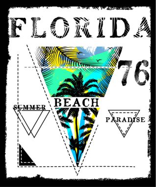 Florida yaz tee grafik tasarım