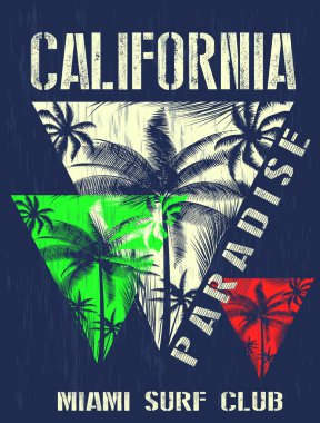 California miami yaz t gömlek grafik tasarım
