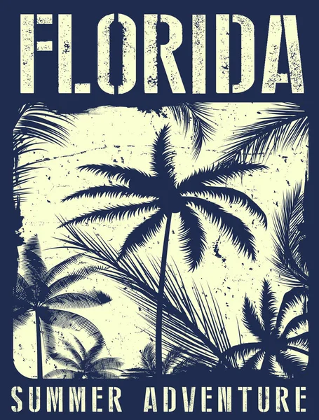 フロリダの夏 t シャツ グラフィック デザイン — ストックベクタ