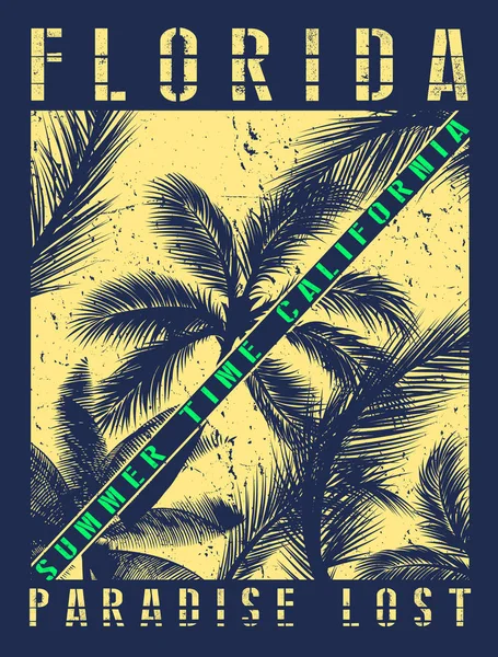 フロリダの夏 t シャツ グラフィック デザイン — ストックベクタ