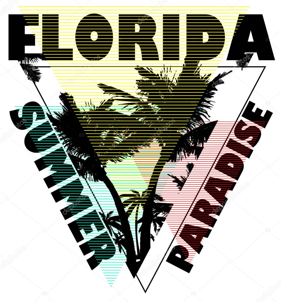 Florida summer tee graphic design