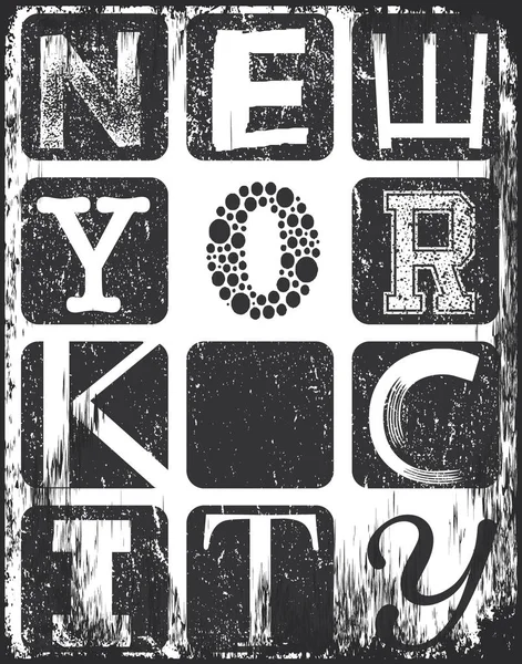 New York şehri tipografisi, tişört grafikleri, vektörleri — Stok Vektör