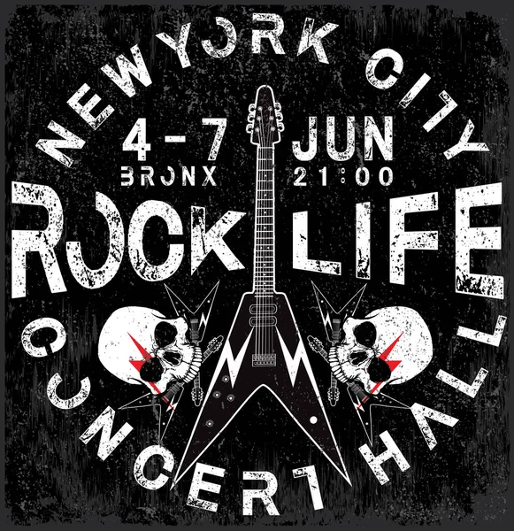 Rock Poster tek renkli hipster vintage etiket; rozet; model "ha — Stok Vektör