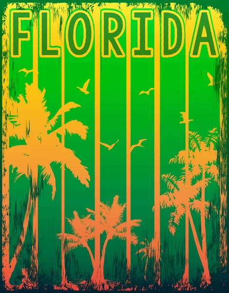 Florida zomer tee grafisch ontwerp — Stockvector