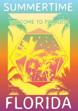 yaz plaj vektör arka planda retro tarzı