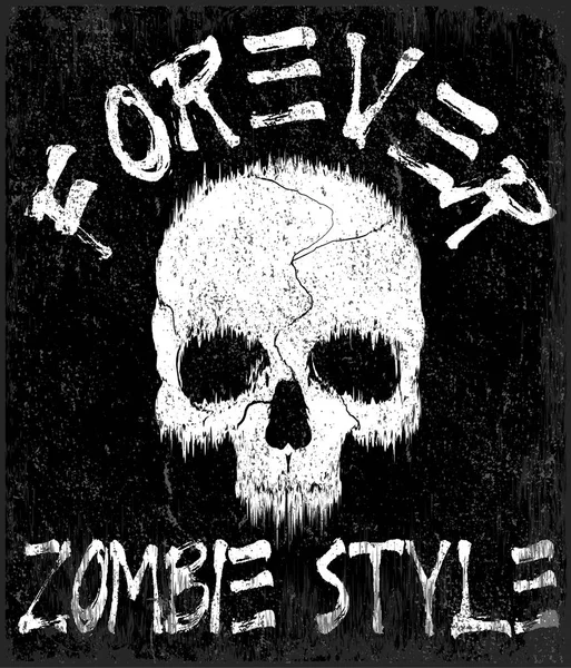 Camiseta Skull Diseño Gráfico — Archivo Imágenes Vectoriales