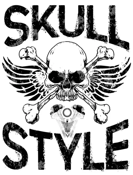 Camisa Skull T Design Gráfico — Vetor de Stock