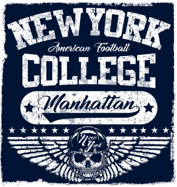 New york üniversite spor vektör yazdırma ve okul takımı. T-shirt için veya 