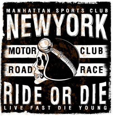 Motosiklet etiket t-shirt tasarımı ile özel chop çizimi