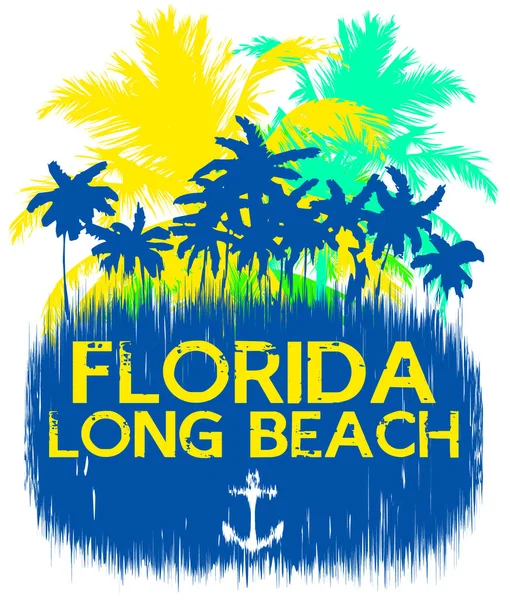 Florida verão tee design gráfico — Vetor de Stock