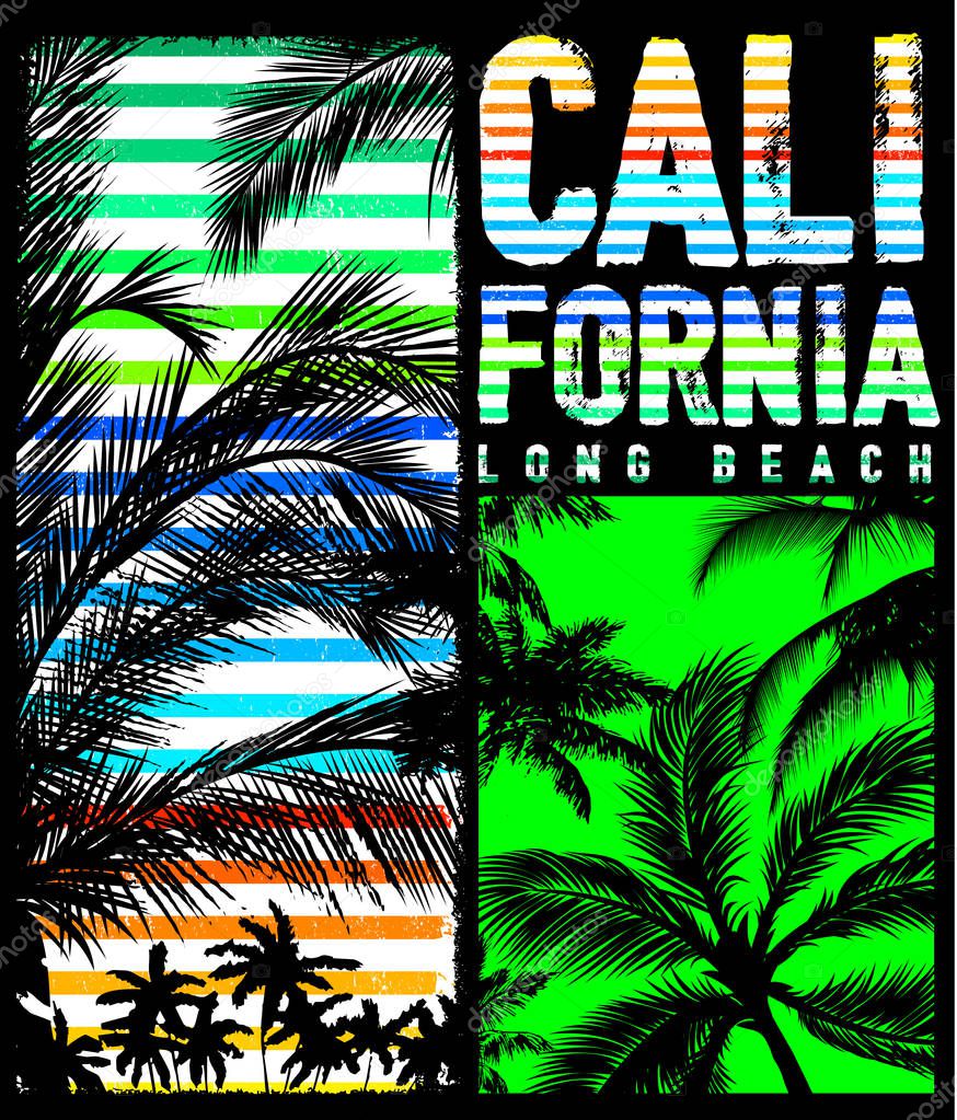 California miami summer t shirt graphic design