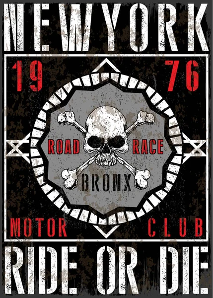 Motosiklet Poster kafatası Tee grafik tasarım