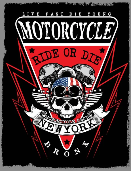 Motosiklet Poster kafatası Tee grafik tasarım