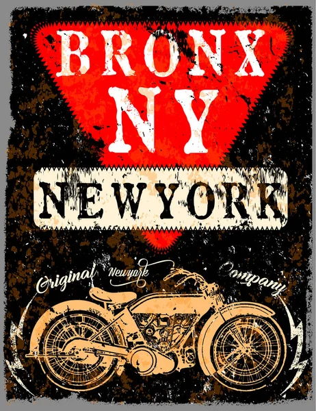 Diseño de la camiseta de la etiqueta de la motocicleta con ilustración de corte personalizado — Archivo Imágenes Vectoriales