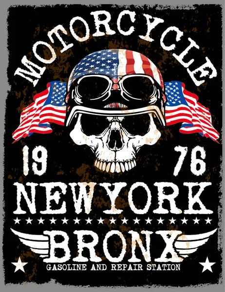 Motosiklet Poster kafatası Tee grafik tasarım