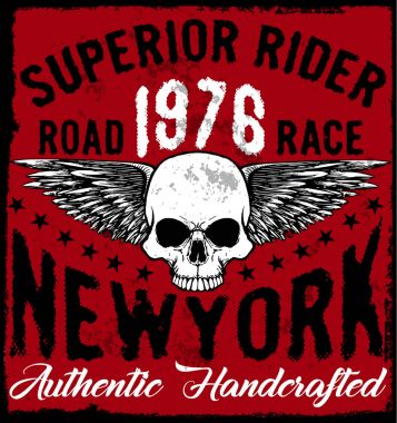 Motosiklet Poster kafatası Tee grafik tasarım