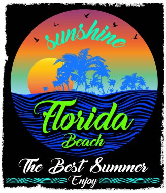 yaz plaj vektör arka planda retro tarzı