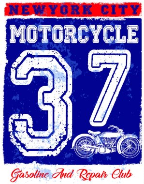 Motosiklet Poster tasarım moda Tee grafik