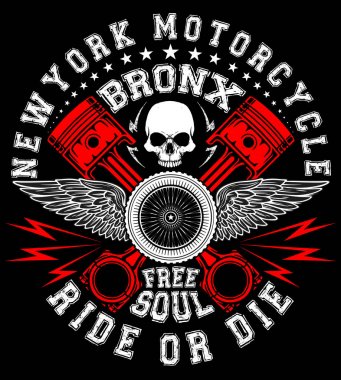 Vintage motosiklet elle çizilmiş vektör tee grafik tasarım