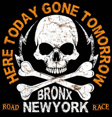 Motosiklet Poster tasarım kafatası moda Tee grafik