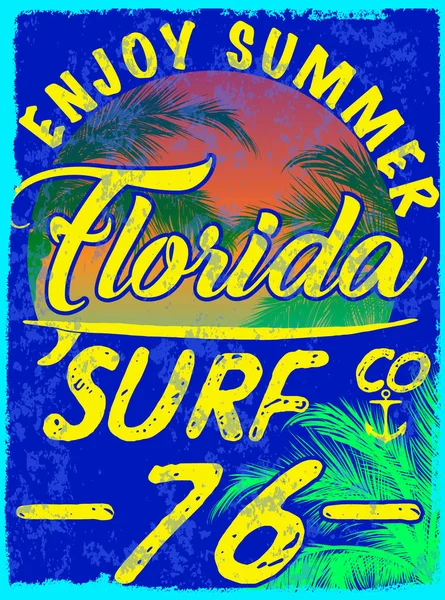 Verano playa vector fondo en estilo retro — Vector de stock