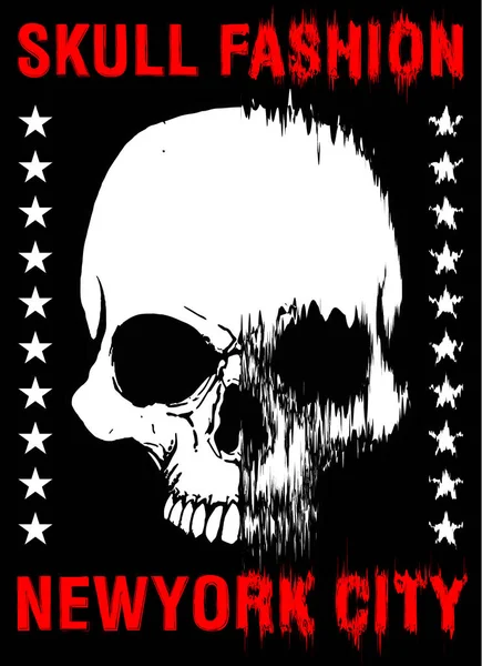 Totenkopf T-Shirt Graphic Design — Stockvektor