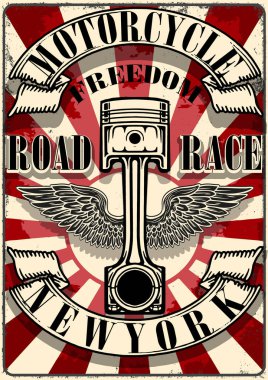 Motosiklet tee grafik tasarım