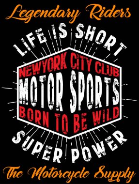 Motosiklet tee grafik afiş tasarımı