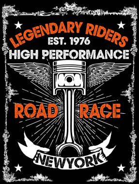 Motosiklet tee grafik tasarım