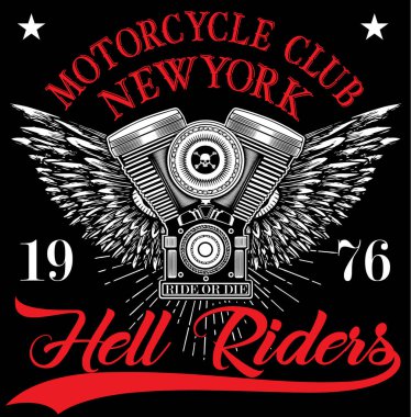 Motosiklet tee grafik tasarım