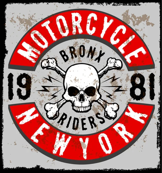 Diseño gráfico de la motocicleta tee — Archivo Imágenes Vectoriales