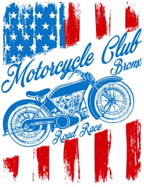 Motosiklet etiket t-shirt tasarımı ile özel chop çizimi