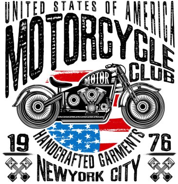 Motosiklet etiket t-shirt tasarımı ile özel helikopter çizimi