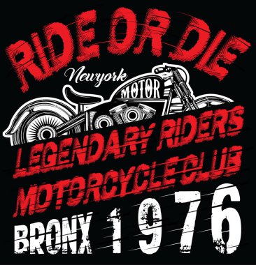 Motosiklet etiket t-shirt tasarımı ile özel chop çizimi