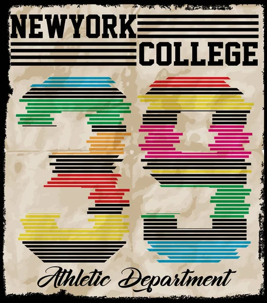 New York zahradnické nářadí typografie emblém, americký fotbal, vintage — Stockový vektor