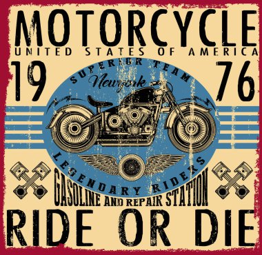 Motosiklet T-shirt tasarım 