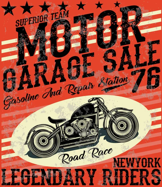 Motosiklet etiket t-shirt tasarımı ile özel chop çizimi