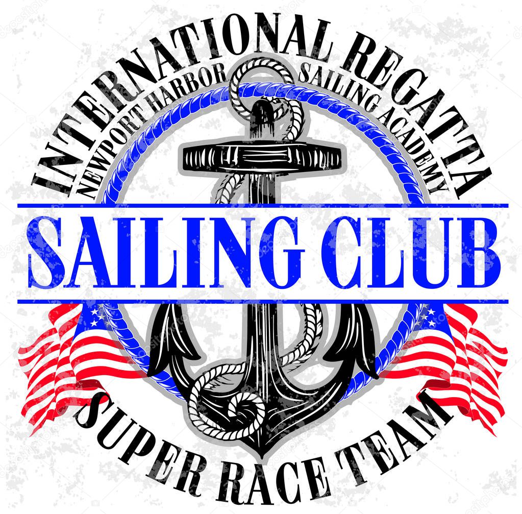Sailing club logo with anchor