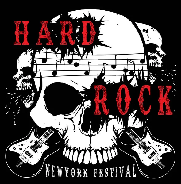 Hard Rock muziek Poster — Stockvector
