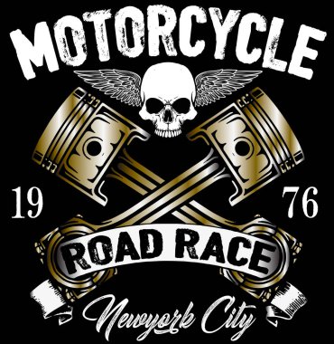 Motosiklet etiket t-shirt tasarım