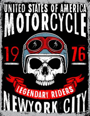 Tee kafatası motosiklet grafik tasarım