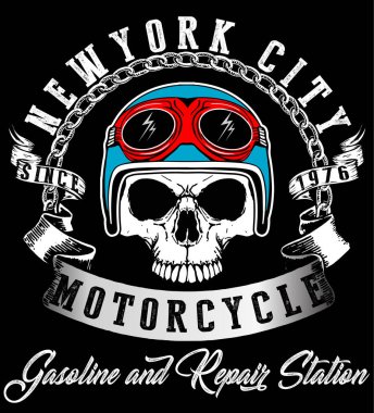 Tee kafatası motosiklet grafik tasarım