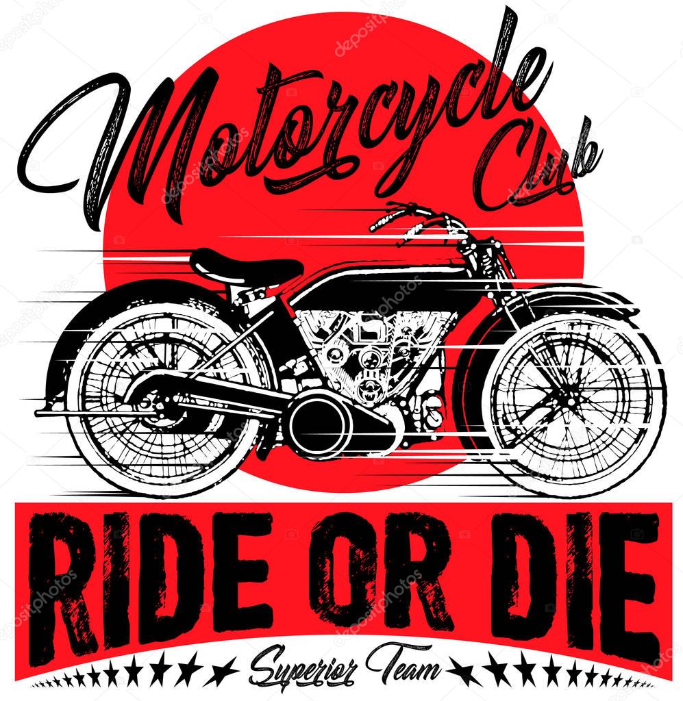 Motorcycle label t-shirt design